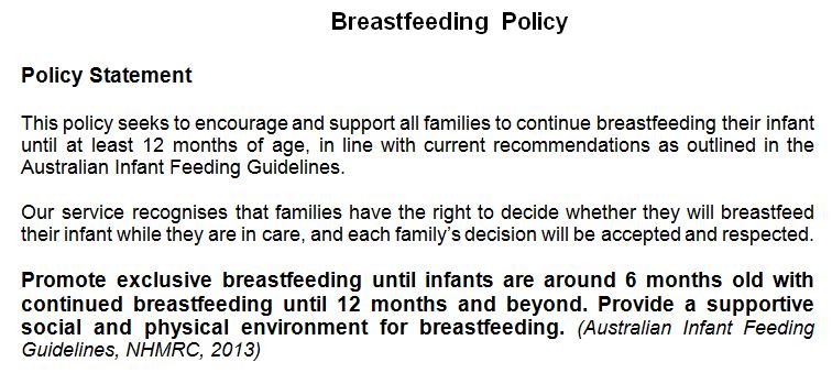 Breastfeeding Policy
