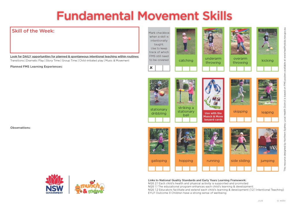 Fundamental Movement Skill of the Week Whiteboard Planner